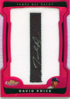 David Price 2009 Topps Finest Letter Patch Auto 2 5