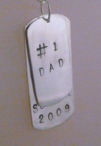 Men Dog Tag Necklace Personalized Custom Silver Father