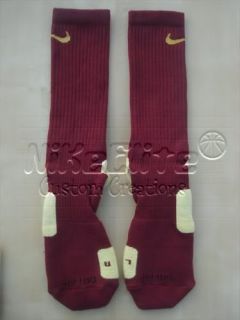 Nike Elite Basketball Socks 8 12 L • Maroon Gold •