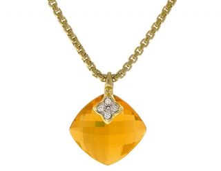  Citrine & Diamond Ladies Necklace Pendant 100% Authentic