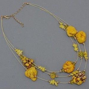  Stone Layered Sparkling Beads Necklace Elegant Set Jewelry