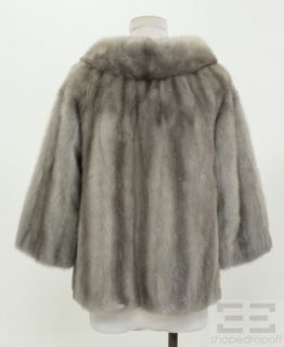Dana Buchman Light Grey Mink 3 4 Sleeve Coat