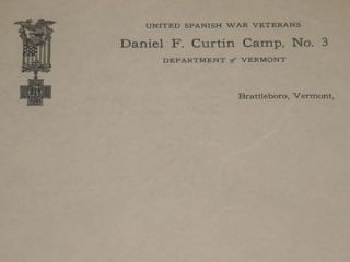  an old blank letterhead from the united spanish war veterans daniel f