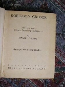 ANTIQUE BOOK ROBINSON CRUSOE BY DANIEL DEFOE ILLUSTRATED 1899