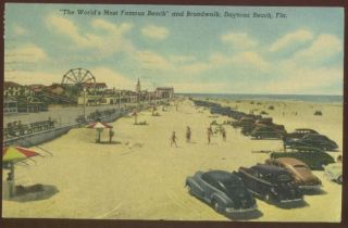 031008 CARS BEACH BOARDWALK FERRIS WHEEL DAYTONA BEACH FL 1955
