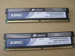 CORSAIR 4GB MEMORY DDR2 (2X2GB) PC2 6400 800MHz NON ECC MEMORY FOR