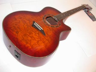 Dean Qulit Ash Cherry Sunburst Acoustic Electric Guitar