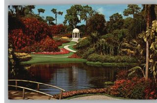 Postcard Flowers Gazebo Floridas Cypress Gardens FL