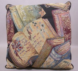 Books Open Book Tapestry Accent Decor Pillow Decorative