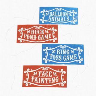 Carnival Signs Circus Booth Festival Decorations RING TOSS FACE PAINT