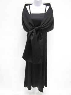 Nicole Miller Collection Black Long Dress Shawl Sz 14