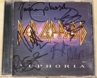 Def Leppard Euphoria RARE Fully Signed CD Heavy Metal