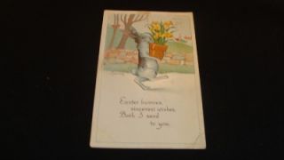Twelvetrees 1918 Easter Bunnies Sincerest wishes Color Postcard