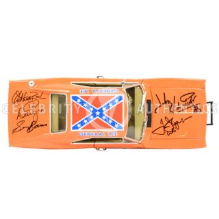 Dukes of Hazzard Cast Autographed 1 18 General Lee Die Cast Car Signed