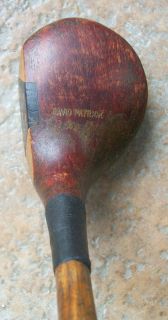  Vintage Hickory Wood Shaft David Patrick Golf Club Brassie With Insert