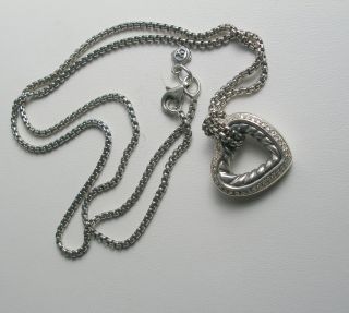 David Yurman Medium Pave Diamond Heart Necklace