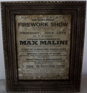  NBC TV Prop Max Malini Firework Show Poster Keith David Lyons Magician