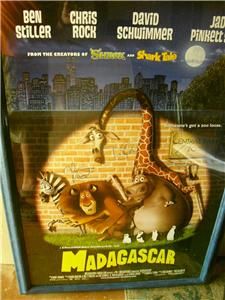 madagascar cast signed poster with frame
