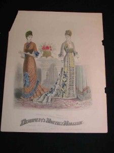 antique fashion print demorest s monthly jan 1879