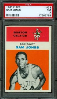 1961 Fleer 23 Sam Jones RC PSA 7 Boston Celtics Rookie