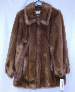 Womens Dennis Bassco Boutique Brown fur Coat Jacket ladies NWT Medium