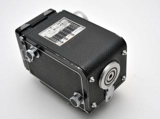 Rolleicord V w/75mm Schneider Xenar lens, Lens hood and case
