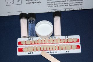 Denture Repair Kit w/ 28 Quality Denture Teeth Included! Great Value