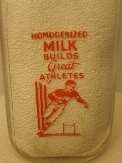  Milk Bottle Sweet Clover Dairy De Pere WI FOOTBALL PLAYER PICTURE LOOK