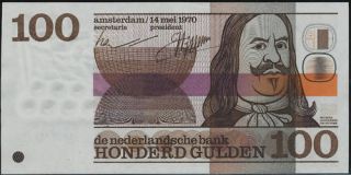 Netherlands 100 Gulden 1970 de Ruyter P 93 UNC