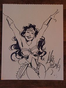 Mike Deodato Jr Original Art Wonder Woman Sketch Hand Signed and Dated