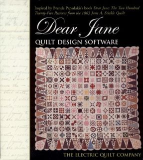 Dear Jane Stickle Design Software New Electric Quilt Civil War Print
