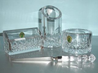 Waterford 4 Piece Crystal Desk Accessories New