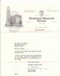 Deshler Wallick Hotel Columbus Oh Envelope Letterhead