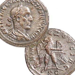 TRAJAN DECIUS LARGE Ancient Roman Coin TETRADRACHM Eagle SC Antioch