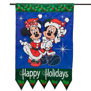 Disney Christmas Holiday Santa Mickey Minnie Garden Flag Banner