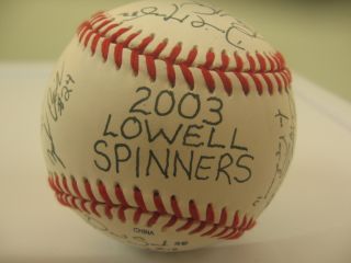 2003 Lowell Spinners Team Signed Baseball Red Sox David Murphy