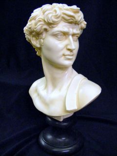 Bust of David w Base by French Painter Sculptor G Ruggeri