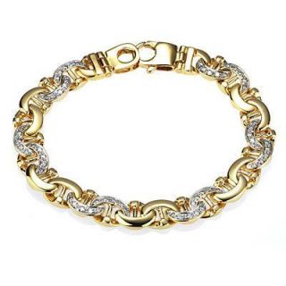 46ct men s diamond link bracelet 14k yellow gold