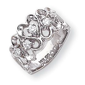  WG or Rose 0 3 Carat Diamond Heart Ring Available in Sizes 4 9