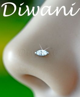  VVS Diamond Solitaire Engagement Nose Piercing Ring Stud Pin