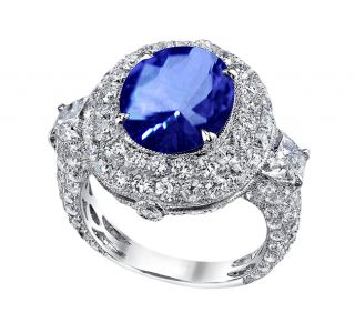 Tanzanite “AAA” Oval Diamonds 6 01 Carat Wedding Anniversary Ring