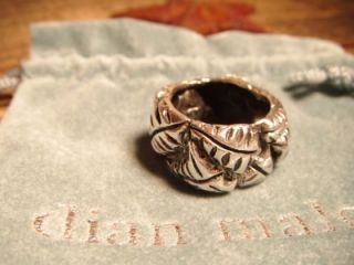 dian malouf sterling silver leaf ring size 7
