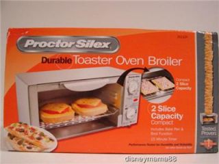 nib stainless steel proctor silex compact 2 slice toaster oven broiler