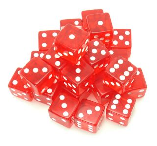 this auction is for 25 brand new red 19mm dice they are bright red
