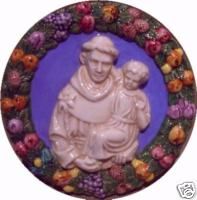 Della Robbia Italian Ceramic Plaque Saint Anthony 8 In