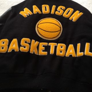 DeLong Vintage Varsity Jacket Madison Basketball Leather Wool Awesome