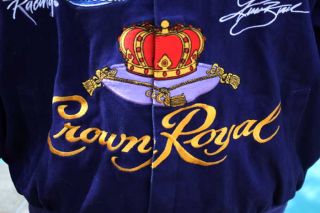 NASCAR Mans 3XL Wool Hip Hop Crown Royal Blue Jacket 97 Kurt Busch