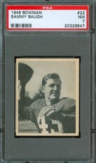 1948 Bowman 22 Sammy Baugh RC PSA 7 Washington Redskins HoF Rookie