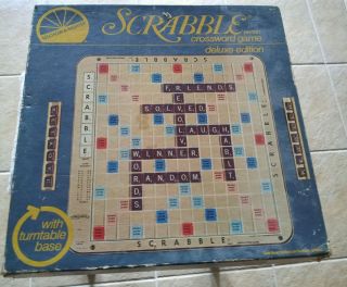 1982 Scrabble Deluxe Game with Turn Table