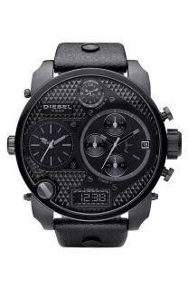 New Diesel Chronograph Leather Band Large Size Men s Watch DZ7193